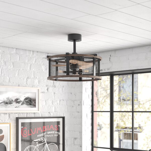 21'' Ender 3 - Blade Caged Ceiling Fan with Remote Control and Light Kit Included