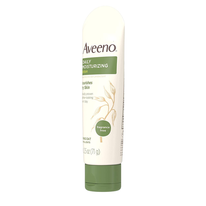 Aveeno Daily Moisturizing Body Lotion with Soothing Oat and Rich Emollients to Nourish Dry Skin, Fragrance-Free, 2.5 fl. oz (Pack of 3)