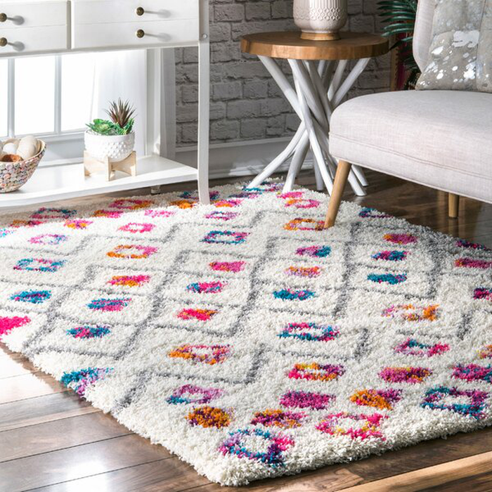 Abramson Geometric Ivory Area Rug