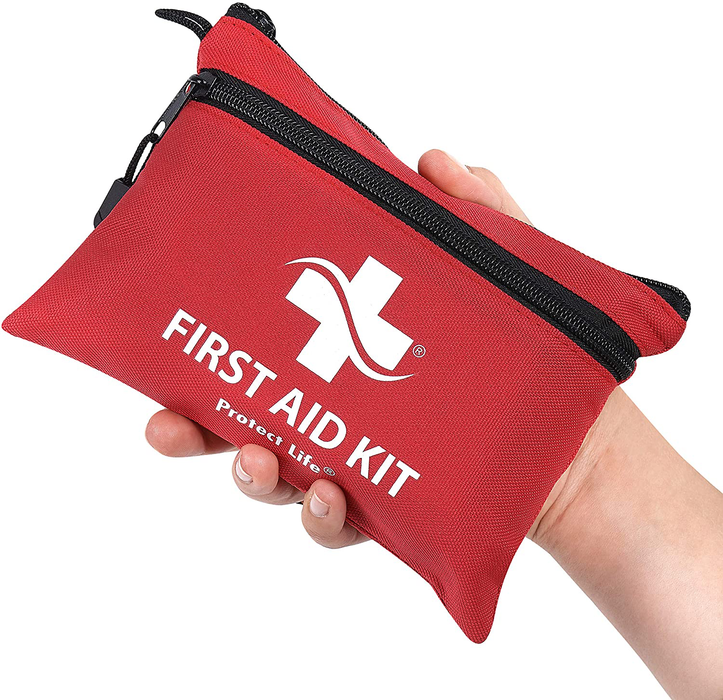 First Aid Kit - 100 Piece - Small First Aid Kit for Camping, Hiking, Backpacking, Travel, Vehicle, Outdoors - Emergency & Medical Supplies