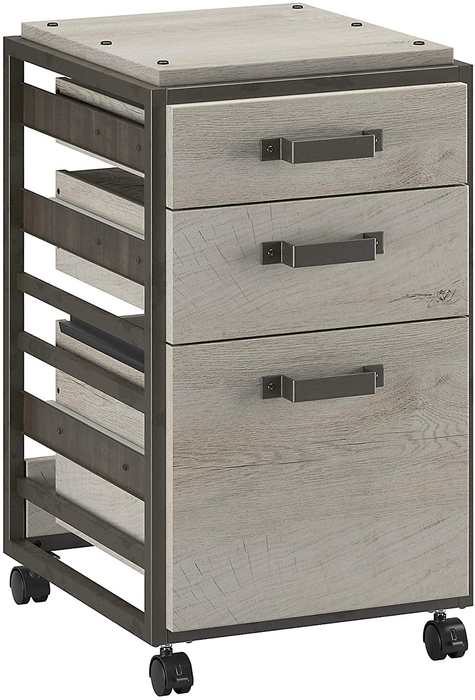 Bush Furniture Refinery 3 Drawer Mobile Pedestal, Cottage White