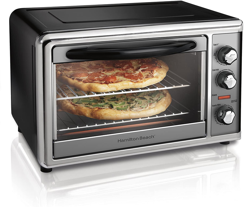 Hamilton Beach 31107D Convection Countertop Toaster Oven with Rotisserie, Extra-Large, Black and Stainless
