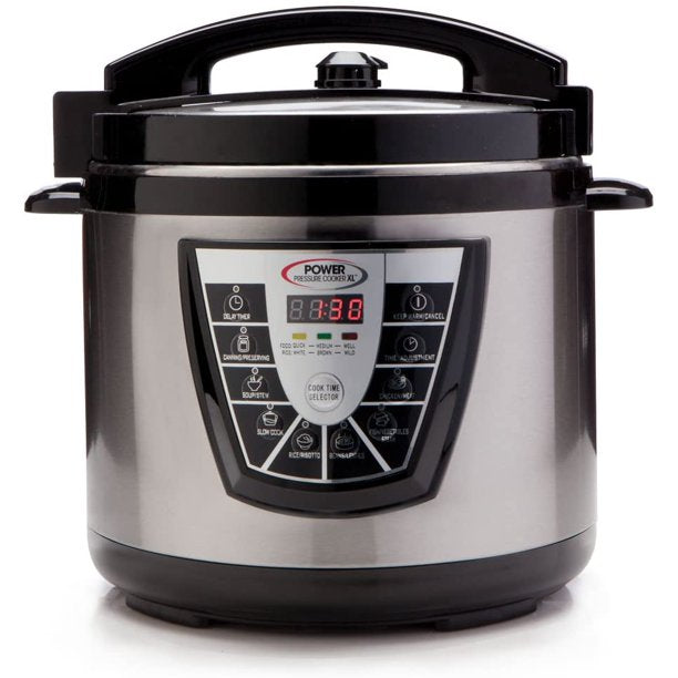 Power Pressure Cooker XL 8 Quart, Digital Non Stick Stainless Steel Steam Slow Cooker and Canner