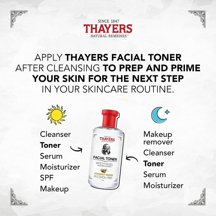 THAYERS Alcohol-Free Coconut Water Witch Hazel Facial Toner with Aloe Vera Formula, 12 Ounce