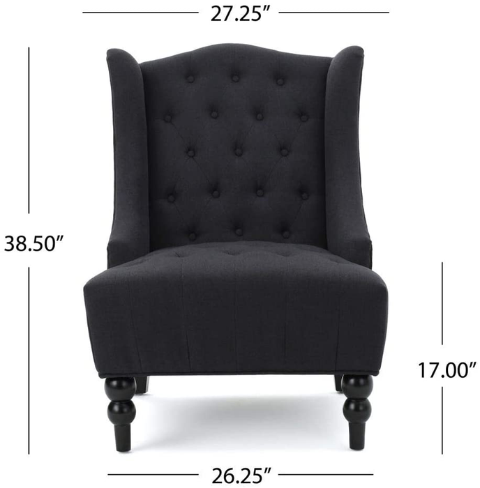 Christopher Knight Home Toddman High-Back Fabric Club Chair, Dark Charcoal
