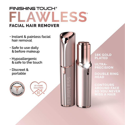 Finishing Touch Flawless Women's Painless Hair Remover, Blush/Rose Gold