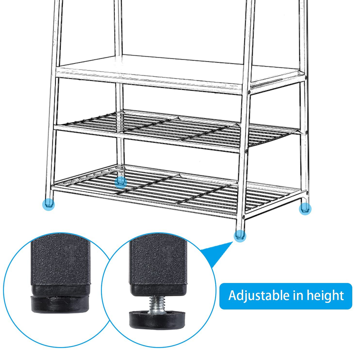 Allewie Industrial 70.9'' Hall Tree with 3-Tier Storage Shelves, Entryway Organizer, Metal Frame Coat Rack Shoe Bench with Removable Hooks, Easy Assembly
