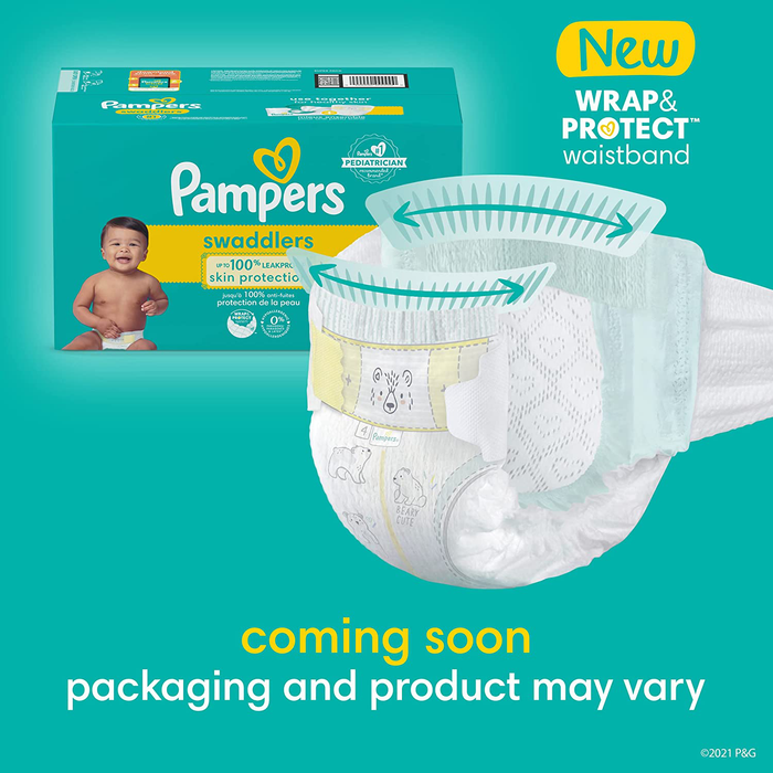 Diapers Size 1 (8-14 lbs) Newborn, 198 Count - Pampers Swaddlers Disposable Baby Diapers, ONE MONTH SUPPLY (Packaging May Vary)