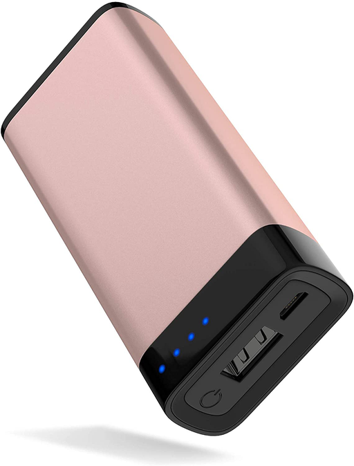 TALK WORKS Portable Charger Power Bank USB Battery Pack 4000 mAh - External Cell Phone Backup Supply for Apple iPhone 13, 12, 11, XR, XS, X, 8, 7, 6, SE, iPad, Android for Samsung Galaxy - Rose Gold