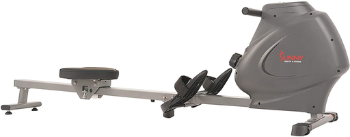 Sunny Health & Fitness Compact Folding Magnetic Rowing Machine with LCD Monitor, Bottle Holder, 43 Inch Slide Rail, 285 LB Max Weight - Synergy Power Motion - SF-RW5801, Silver