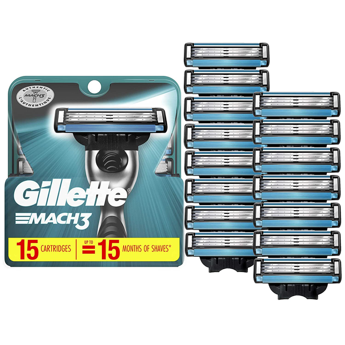 Gillette Mach3 Men’s Razor Blades – 15 Refills, Basic