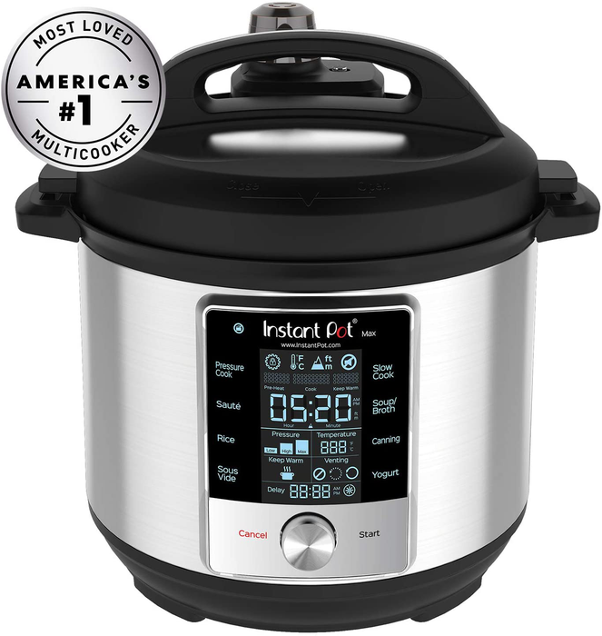 Instant Pot Max 6 Quart Multi-use Electric Pressure Cooker with 15psi Pressure Cooking, Sous Vide, Auto Steam Release Control and Touch Screen