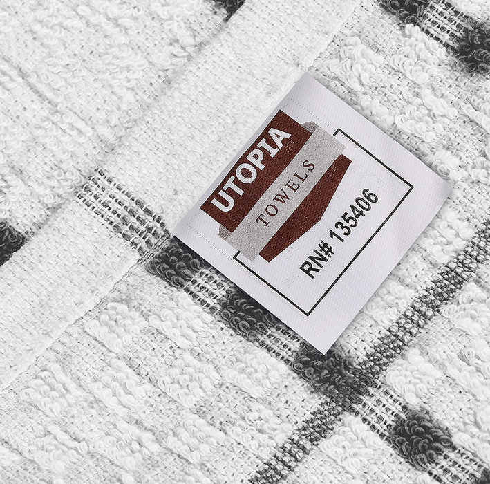 Utopia Towels Kitchen Towels, Pack of 12, 15 x 25 Inches, 100% Ring Spun Cotton Super Soft and Absorbent Grey Dish Towels, Tea Towels and Bar Towels