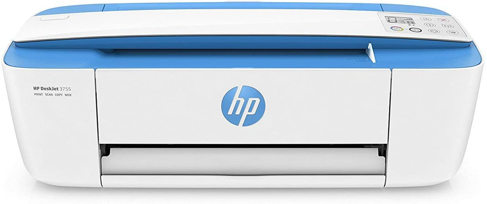 HP DeskJet 3755 Compact All-in-One Wireless Printer, HP Instant Ink, Works with Alexa - Blue Accent (J9V90A)