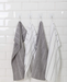 Microfiber Kitchen Towels - Super Absorbent, Soft and Solid Color Dish Towels, 8 Pack (Stripe Designed Grey and White Colors), 26 x 18 Inch