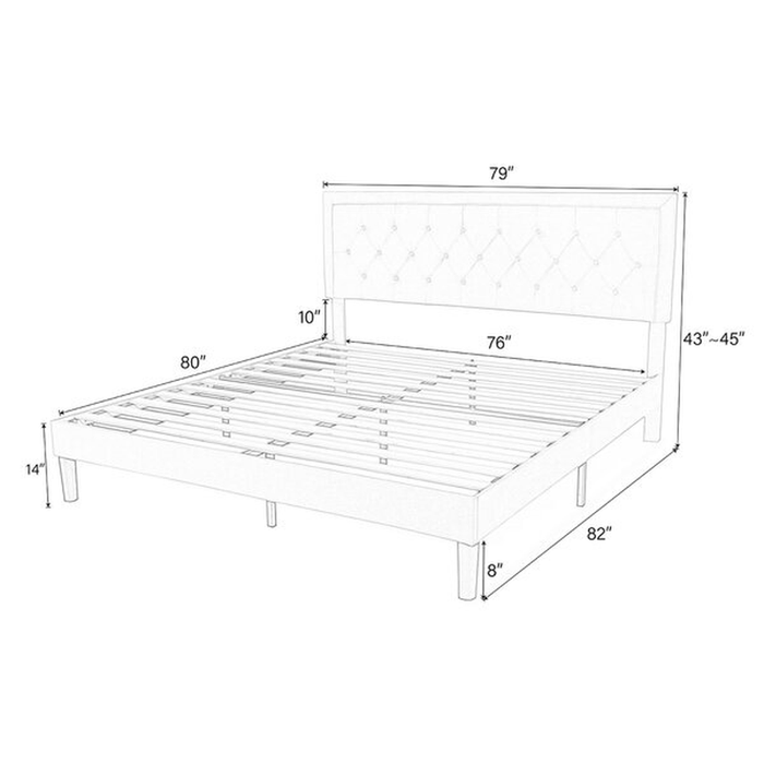 Hegg Tufted Low Profile Platform Bed