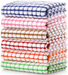 LAZI Kitchen Dish Towels, 16 Inch x 25 Inch Bulk Cotton Kitchen Towels, 6 Pack Dish Cloths for Dish Rags for Drying Dishes Clothes and Dish Towels