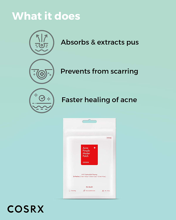 COSRX Acne Pimple Patch (96 counts) Absorbing Hydrocolloid Spot Treatment Fast Healing, Blemish Cover, 3 Sizes