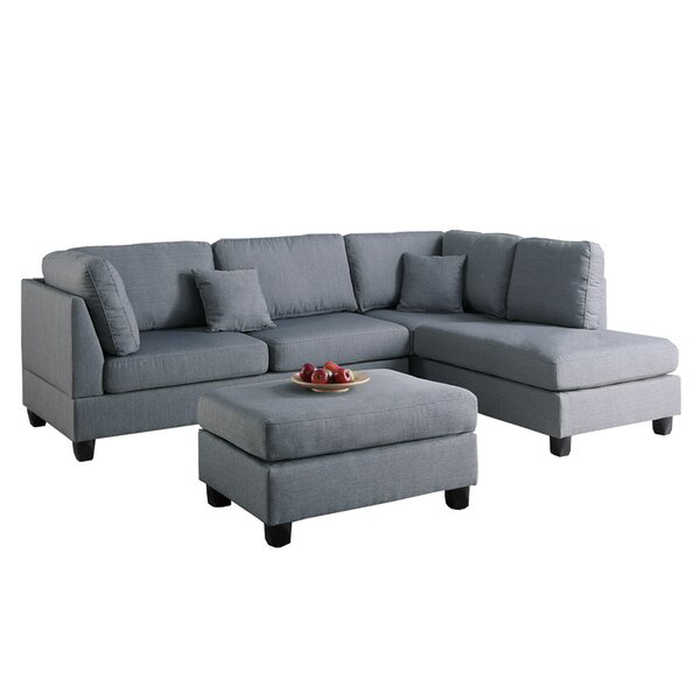 Hemphill 104" Wide Reversible Sofa & Chaise with Ottoman