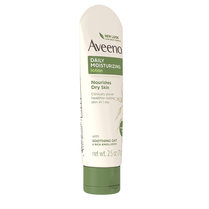 Aveeno Daily Moisturizing Body Lotion with Soothing Oat and Rich Emollients to Nourish Dry Skin, Fragrance-Free, 2.5 fl. oz (Pack of 3)