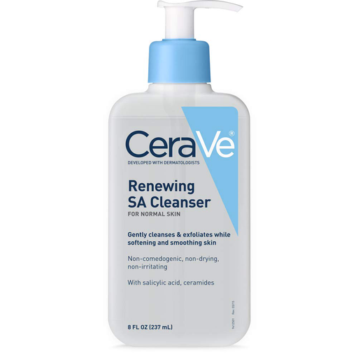 CeraVe SA Cleanser | Salicylic Acid Face Wash with Hyaluronic Acid, Niacinamide & Ceramides| BHA Exfoliant for Face | 8 Ounce