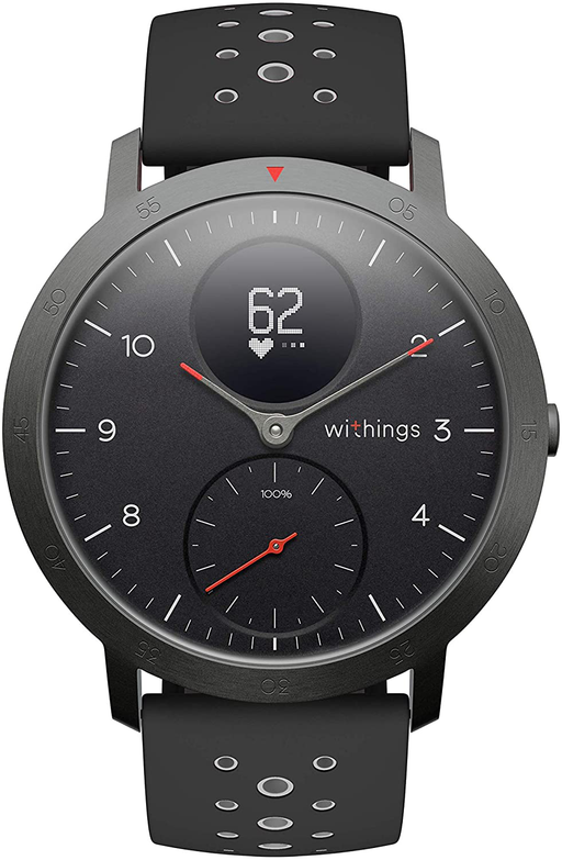 Withings Steel HR Sport - Multisport hybrid Smartwatch, connected GPS, heart rate, fitness level via VO2 max, activity and sleep tracking, notifications