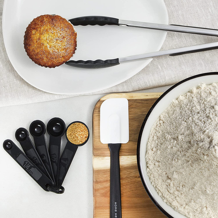 Home Hero 25pc Kitchen Utensil Set - Nylon & Stainless Steel Cooking Utensils - Non-Stick Kitchen Utensils with Spatula - Kitchen Gadgets Cookware Set - Kitchen Tool Set (25 Piece, Black)