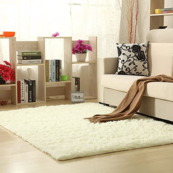 Modern Area Rugs Soft Decor Rug for Bedroom Living Room Nursery Floor Fluffy Shag Collection Rug Plush Fuzzy Shaggy Throw Rug Washable Faux Sheepskin Fur Mats Multi Colored Accent Rug Carpet Beige 2x3
