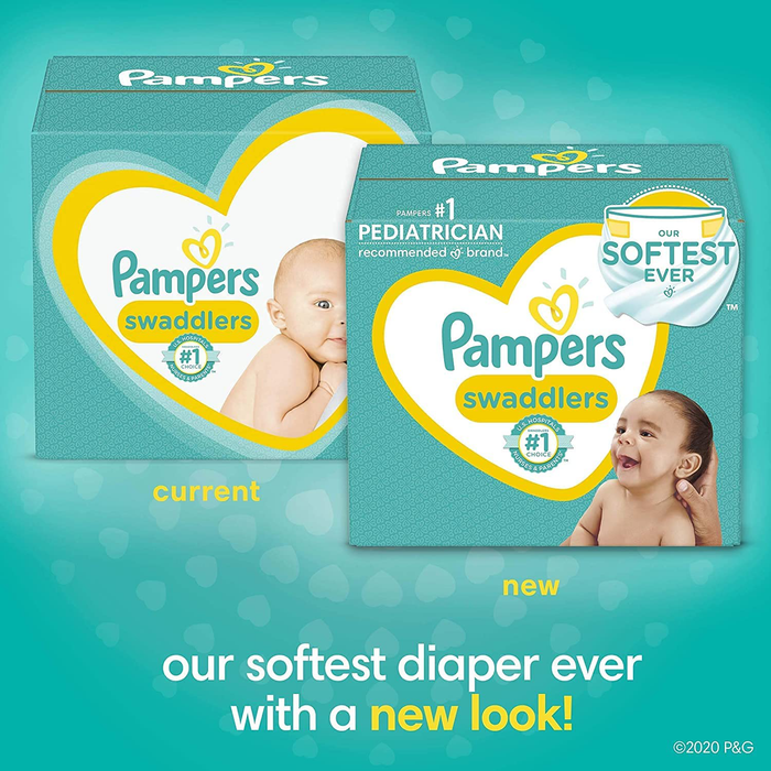 Diapers Size 1 (8-14 lbs) Newborn, 198 Count - Pampers Swaddlers Disposable Baby Diapers, ONE MONTH SUPPLY (Packaging May Vary)