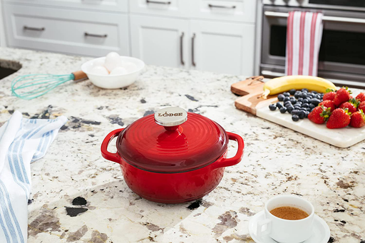 Lodge Enameled Cast Iron Dutch Oven, 1.5-Quart, Red