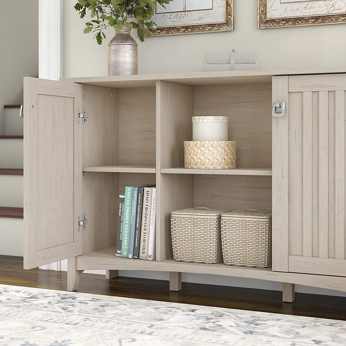 Bush Furniture Salinas Accent Storage Cabinet with Doors in Antique White