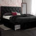 DHP Dakota Upholstered Faux Leather Platform Bed with Storage Drawers - Queen Size (Black)