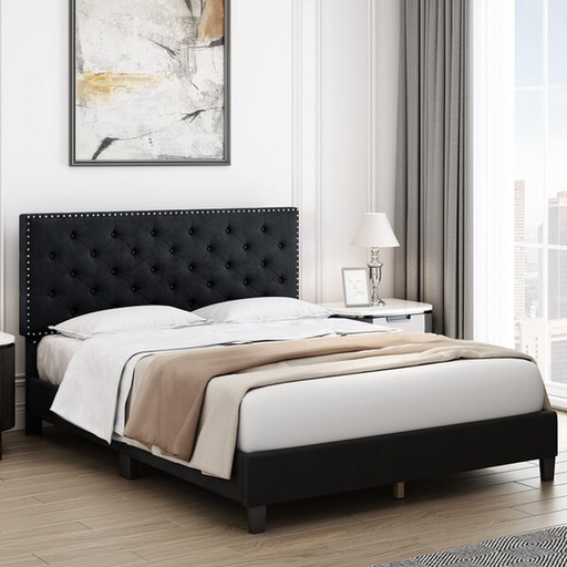 Emanuell Tufted Low Profile Bed