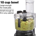 Hamilton Beach Food Processor & Vegetable Chopper for Slicing, Shredding, Mincing, and Puree, 10 Cups - Bowl Scraper, Stainless Steel