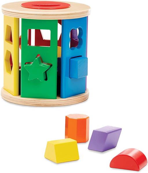 Melissa & Doug Match and Roll Shape Sorter - Classic Wooden Toy