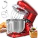 Stand Mixer, 660W 7.5Qt Kitchen Electric Stand Mixer with 6+1 Speeds, Food Mixers with Dishwasher-Safe Dough Hook, Flat Beater, Whisk & Pouring Shield, Red by SASA ROCOO (Red)