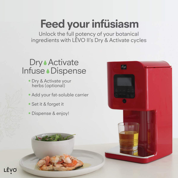 LĒVO II - Herbal Oil and Butter Infusion Machine - Botanical Decarboxylator, Herb Dryer and Oil Infuser - Mess-Free and Easy to Use - WiFi-Enabled via Programmable App (Jet Black)