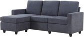 HONBAY Convertible Sectional Sofa Couch, L-Shaped Couch with Modern Linen Fabric for Small Space Dark Grey
