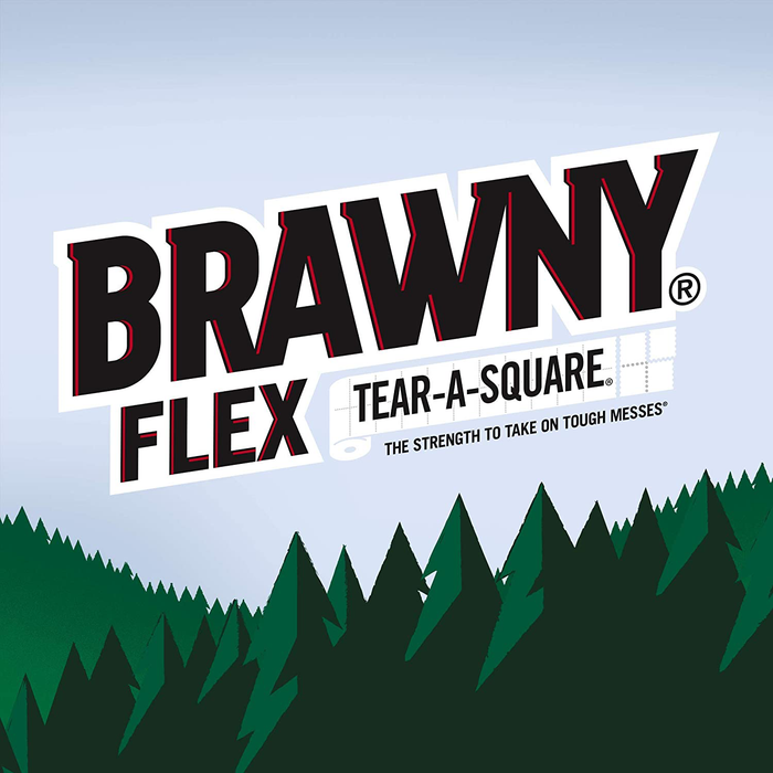 Brawny Flex Paper Towels, 8 Triple Rolls = 24 Regular Rolls, Tear-A-Square, 3 Sheet Size Options, Quarter Size Sheets, 8 Count