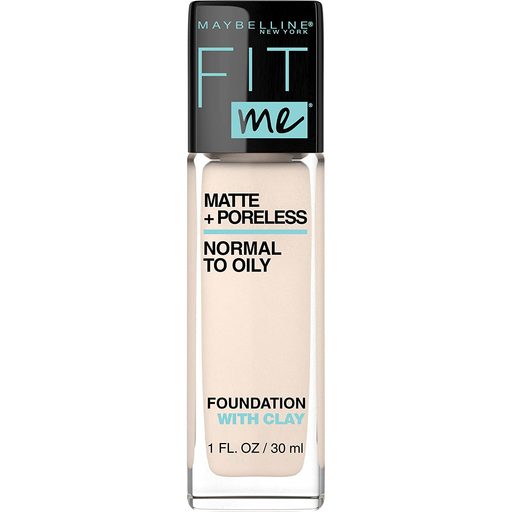 Maybelline Fit Me Matte + Poreless Liquid Foundation Makeup, Fair Porcelain, 1 fl; oz; Oil-Free Foundation