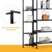 MELLCOM Triple Wide 6-Tier Bookshelf, Industrial Rustic Wood and Metal Bookcase, 6-Shelf Modern Home Decor Standing Metal Frame Book Shelves Furniture for Home & Office, Black