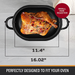 Granite Stone Oval Roaster Pan, Small 16” Ultra Nonstick Roasting Pan with Lid, Grooved Bottom for Basting, Broiler Pan for Oven, Dishwasher Safe, Up to 7lb Poultry / Roast, Serves 1- 5, PFOA Free