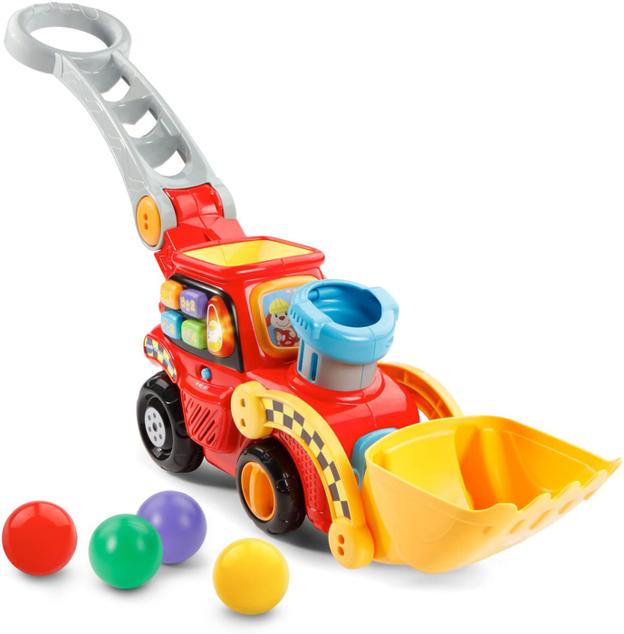 VTech Pop-a-Balls Push and Pop Bulldozer Amazon Exclusive,Red