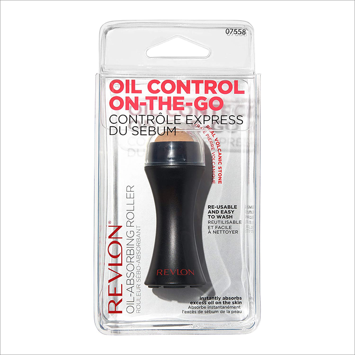 REVLON Oil-Absorbing Volcanic Face Roller, Reusable Facial Skincare Tool for At-Home or On-the-Go Mini Massage