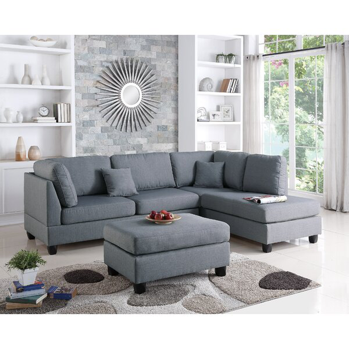 Hemphill 104" Wide Reversible Sofa & Chaise with Ottoman