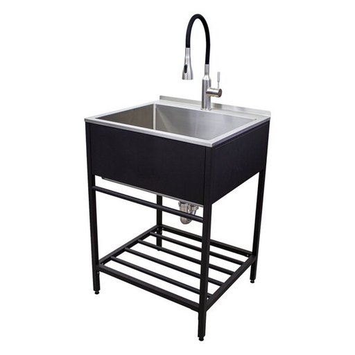 25'' L x 22'' W Free Standing Laundry Sink with Faucet