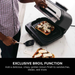 Ninja FG551 Foodi Smart XL 6-in-1 Indoor Grill with 4-Quart Air Fryer Roast Bake Dehydrate Broil and Leave-In Thermometer, with Extra Large Capacity, and a Stainless Steel Finish