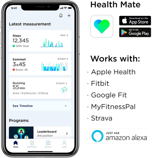 Withings Steel HR Sport - Multisport hybrid Smartwatch, connected GPS, heart rate, fitness level via VO2 max, activity and sleep tracking, notifications