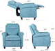 Recliner Chair, Living Room Chair Fabric Push Back Single Reclining Sofa Home Theater Seating Indoor Lounge Furniture for Bedroom, and Other Home Spaces, Blue