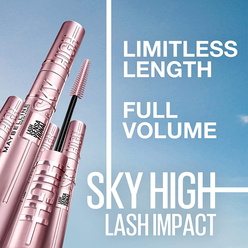 Maybelline Sky High Washable Mascara Makeup, Volumizing Mascara, Buildable, Lengthening Mascara, Defining, Curling, Multiplying, Washable Blackest Black, 0.2 fl. Oz